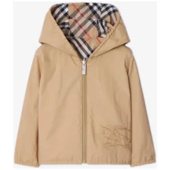Wendbare karierte Jacke in Beige