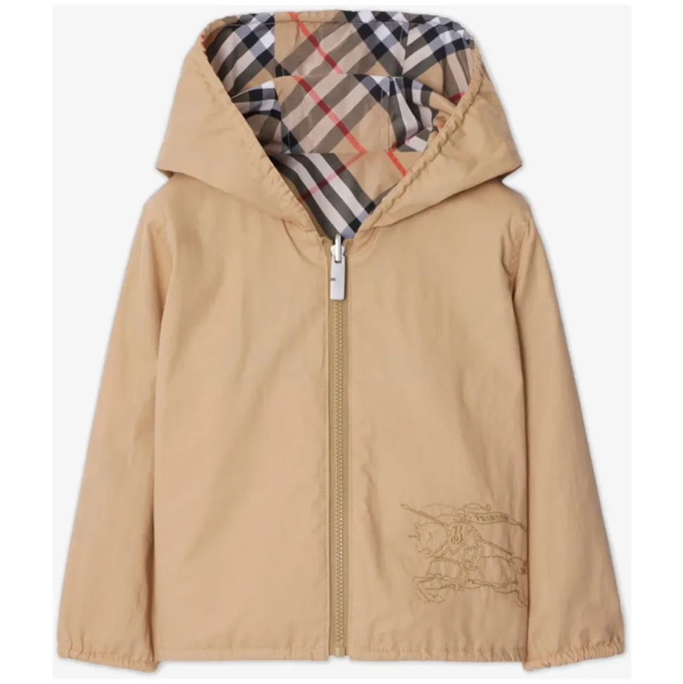 Wendbare karierte Jacke in Beige