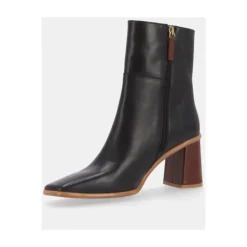 West Vintage Schwarze Leder Stiefeletten