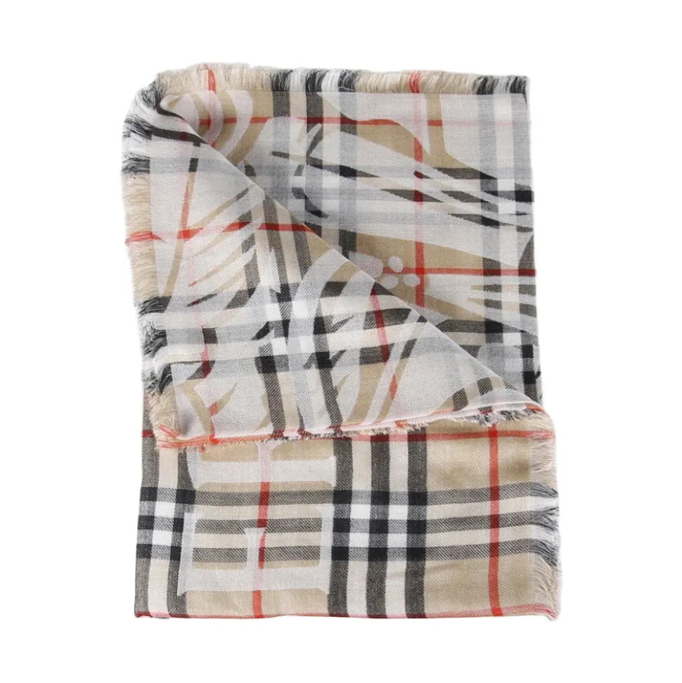 Wide EKD Check Wollschal aus Seide