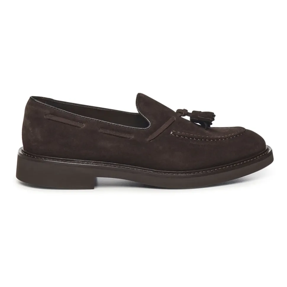 Wildleder Flache Schuhe Dunkelbraun Italien