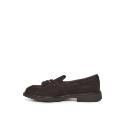 Wildleder Flache Schuhe Dunkelbraun Italien