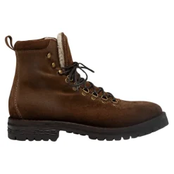 Wildleder Leder Knöchelstiefel Braun