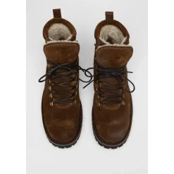Wildleder Leder Knöchelstiefel Braun