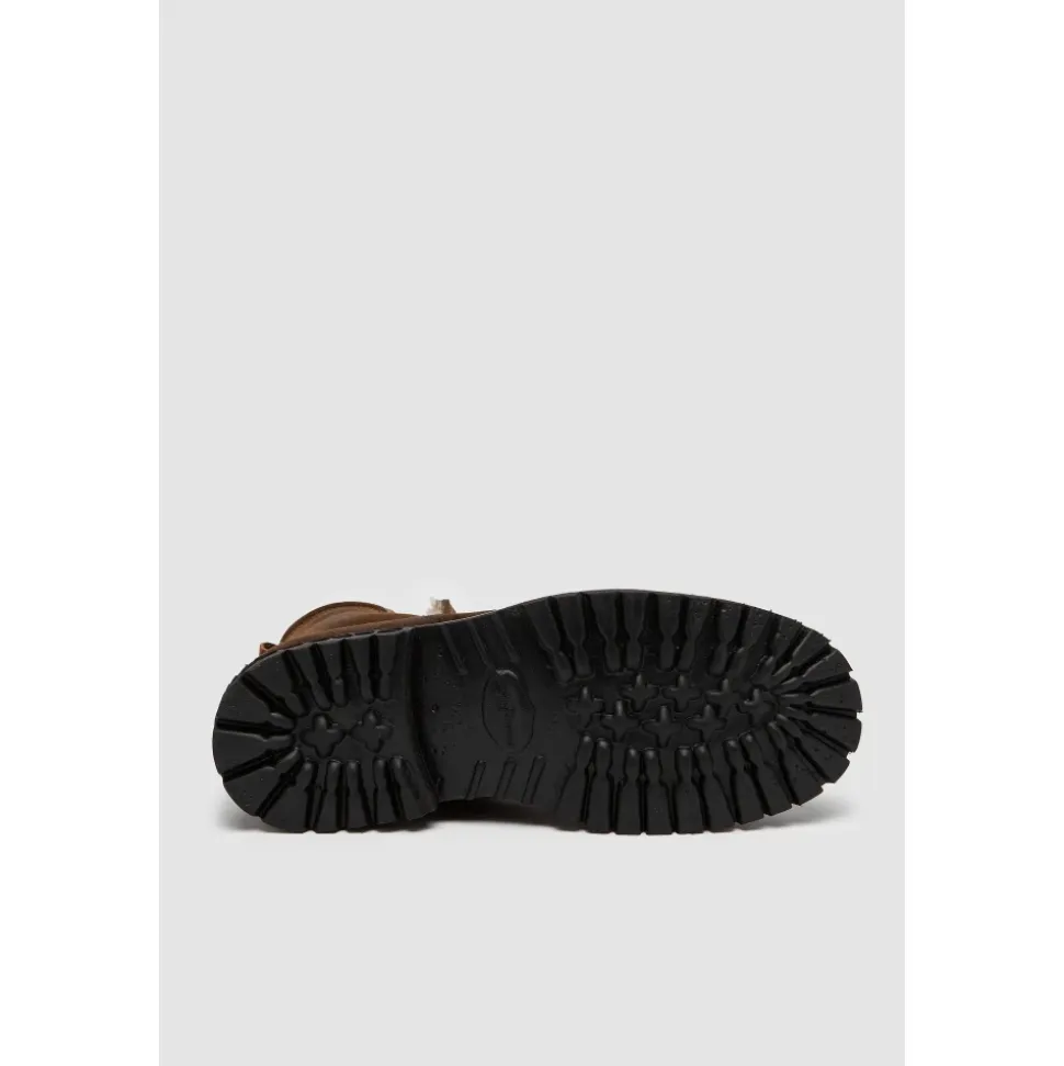 Wildleder Leder Knöchelstiefel Braun