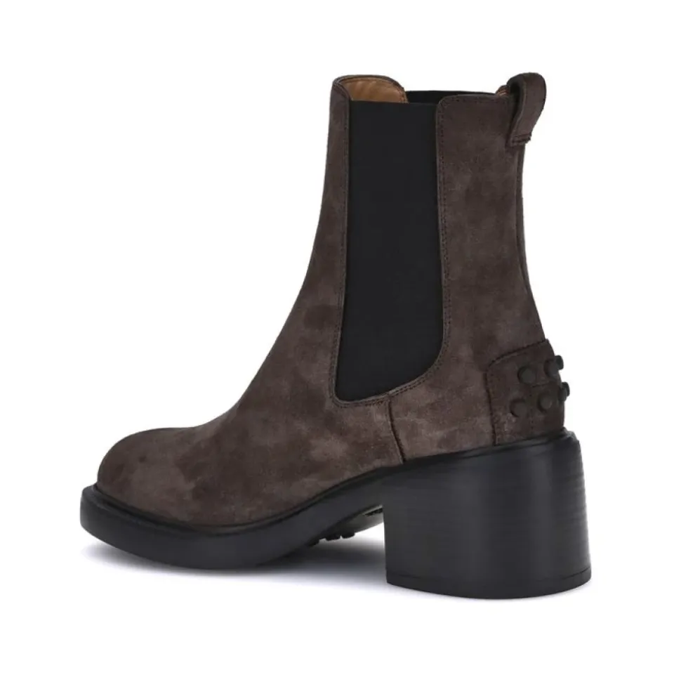 Wildleder Stiefeletten mit Gummidetail