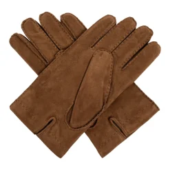 Wildlederhandschuhe mit gesticktem Logo