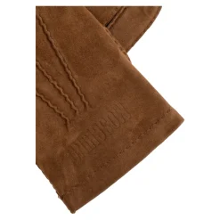Wildlederhandschuhe mit gesticktem Logo