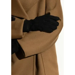 Wildlederhandschuhe mit gesticktem Logo