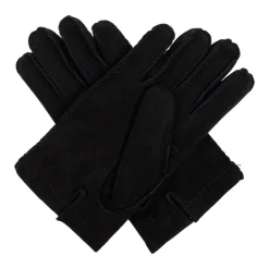 Wildlederhandschuhe mit gesticktem Logo
