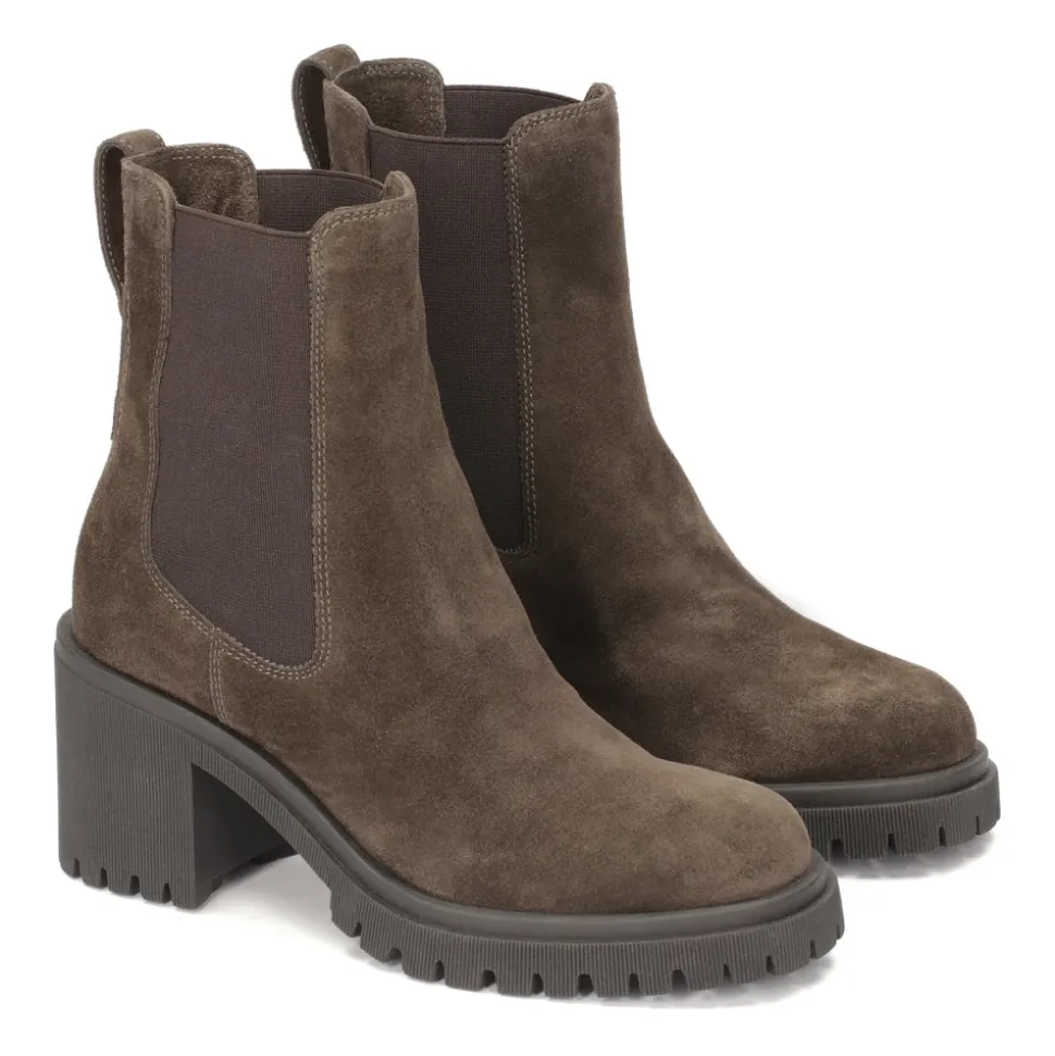 Wildleder-Stiefeletten mit elastischen Bändern