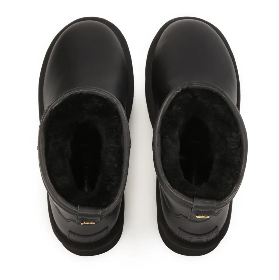Wolle gefütterte Ledersneestiefel