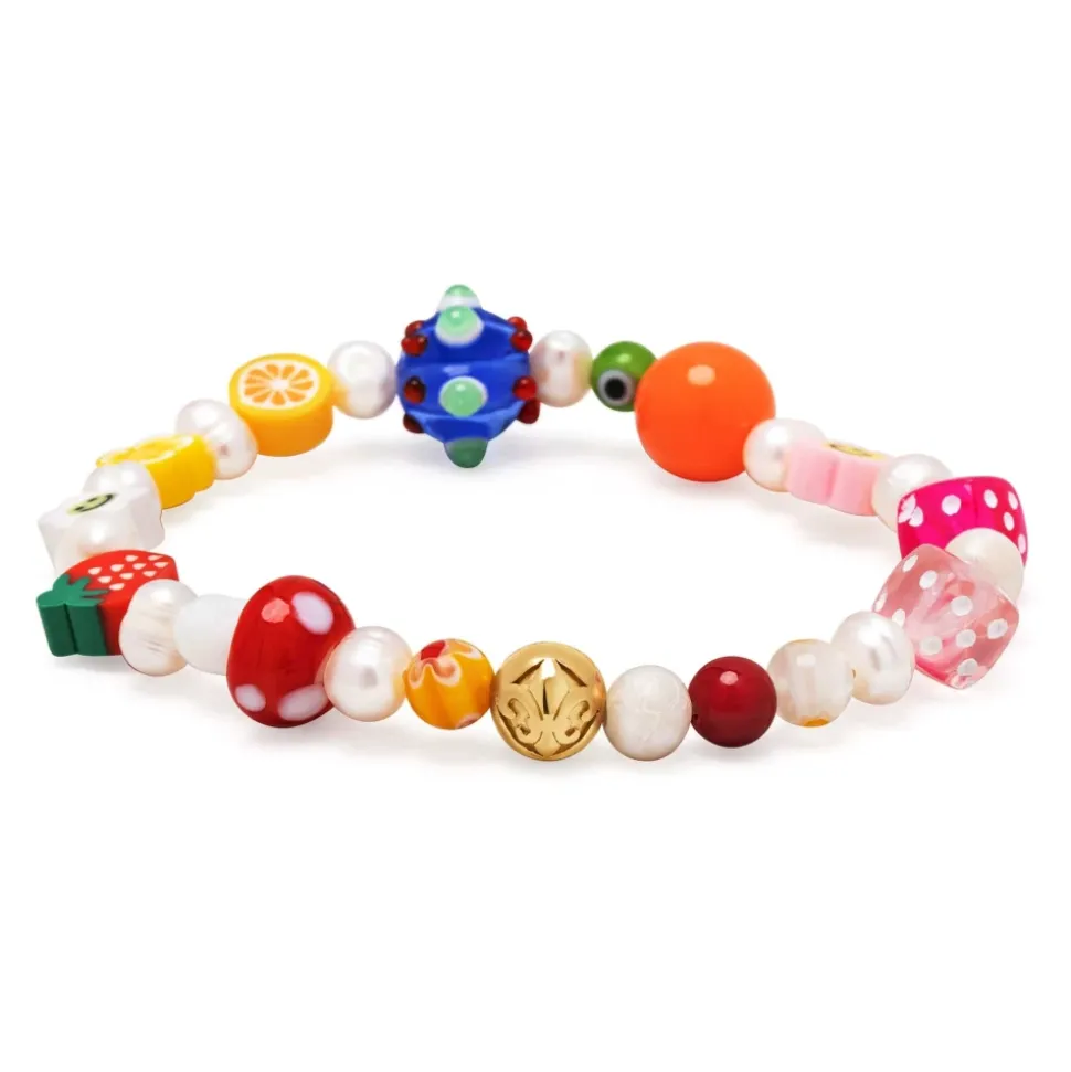 Women's Berry Pearl Bracelet with Assorted Beads