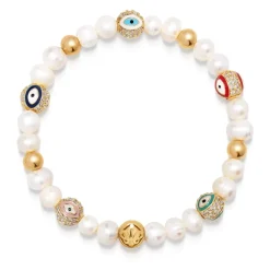 Women's Evil Eye Pearl Bracelet