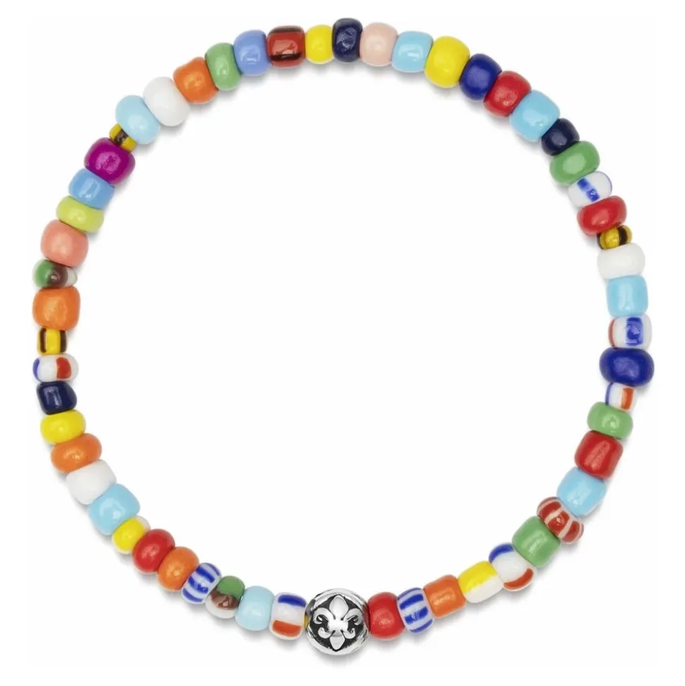 Wristband with Assorted Vintage Trifocal Beads and Silver