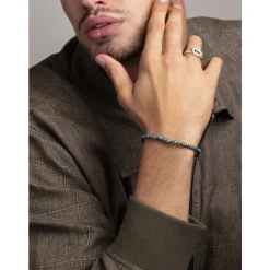 Wristband with Blue Lapis Japanese Miyuki Beads
