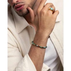 Wristband with Green Japanese Miyuki Beads