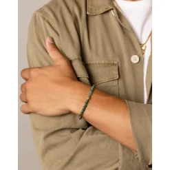 Wristband with Green Japanese Miyuki Beads