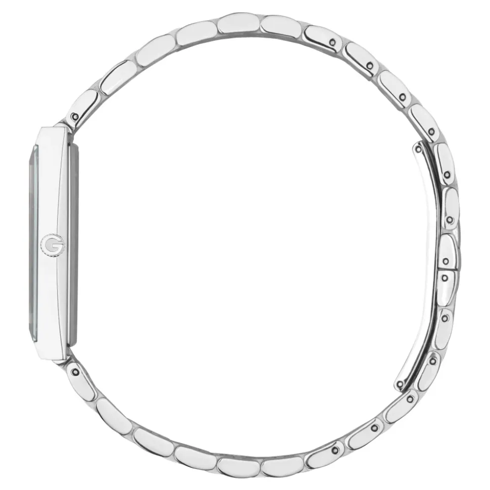 YA127504 - G-Frame Stahlgehäuse, schwarzes Zifferblatt mit 3 Diamanten, Stahlarmband