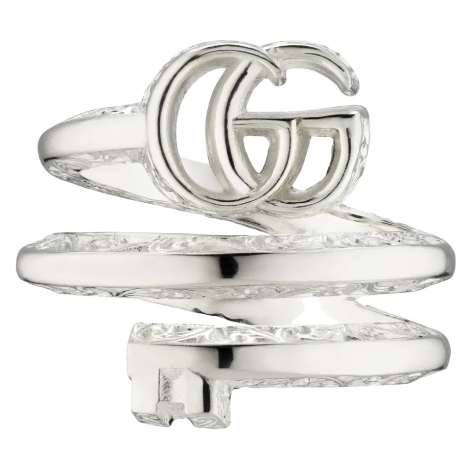 YBC770719001 - 925 Sterling Silberring mit Doppel-G