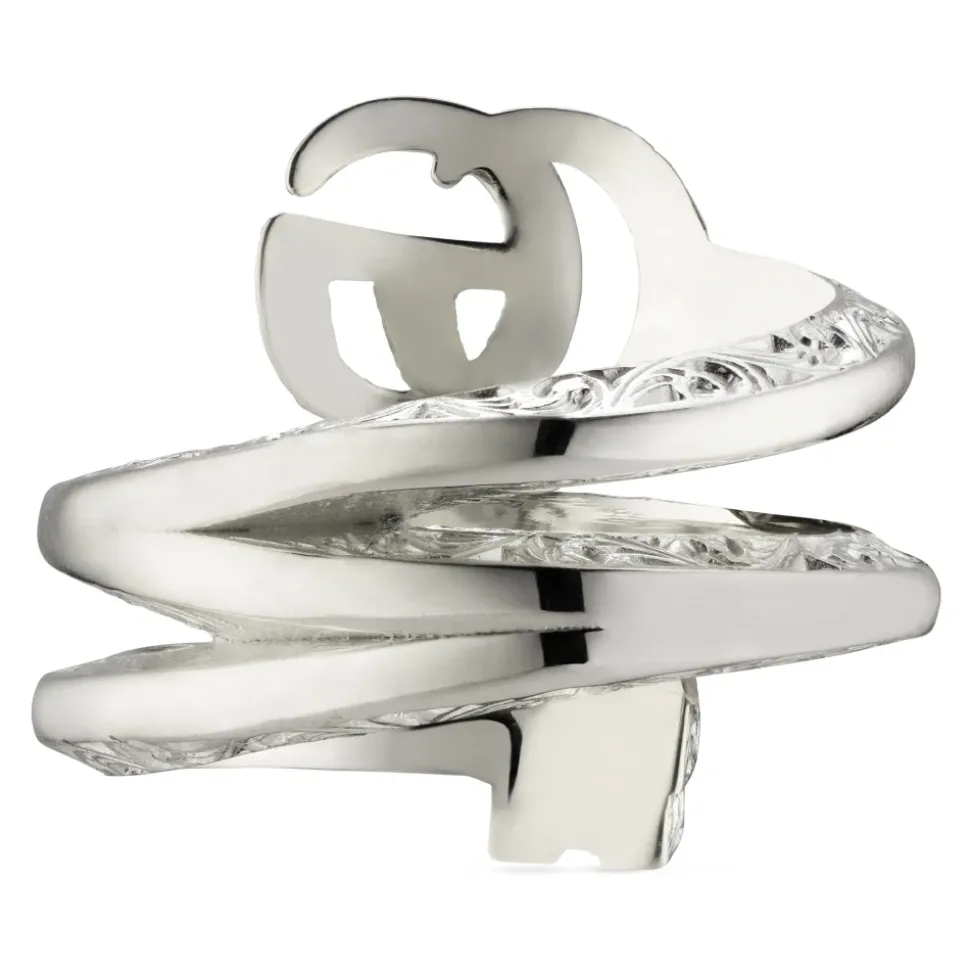 YBC770719001 - 925 Sterling Silberring mit Doppel-G