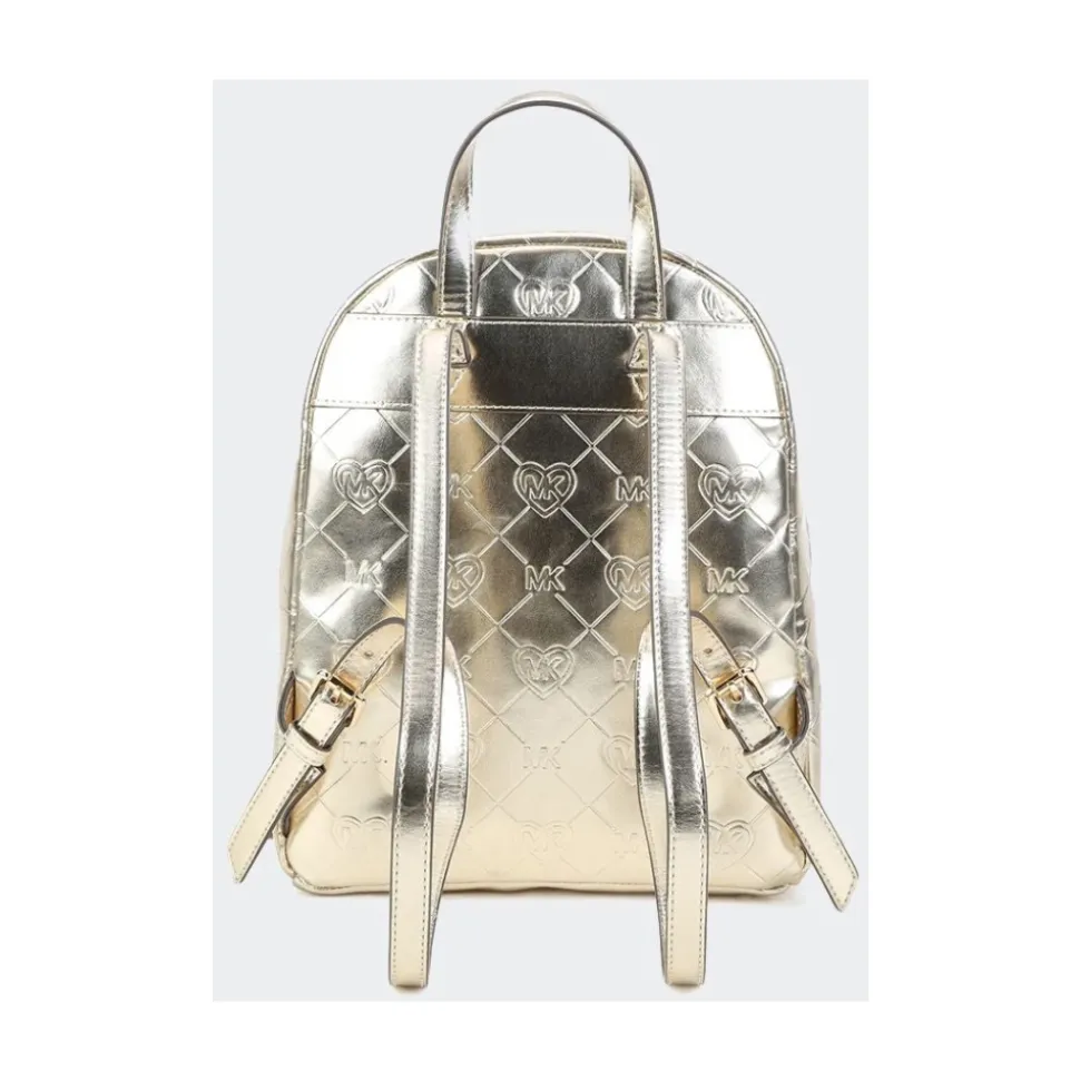Yellow Gold/Gray Metallischer Kunstleder-Rucksack für Mädchen