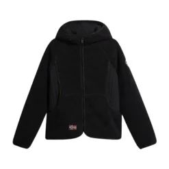 Yupik Schwarzer Fleece-Kapuzenpullover mit Reißverschluss