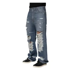 Zerfetzte Logo-Plakette Denim Jeans