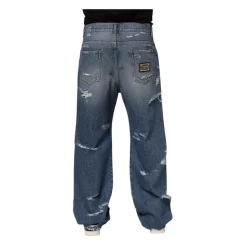 Zerfetzte Logo-Plakette Denim Jeans