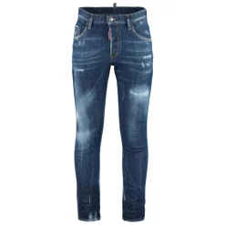Zerrissene 5-Pocket Jeans mit Metall-Details