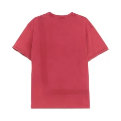 Ziegelrotes Taschen-Rundhals-T-Shirt