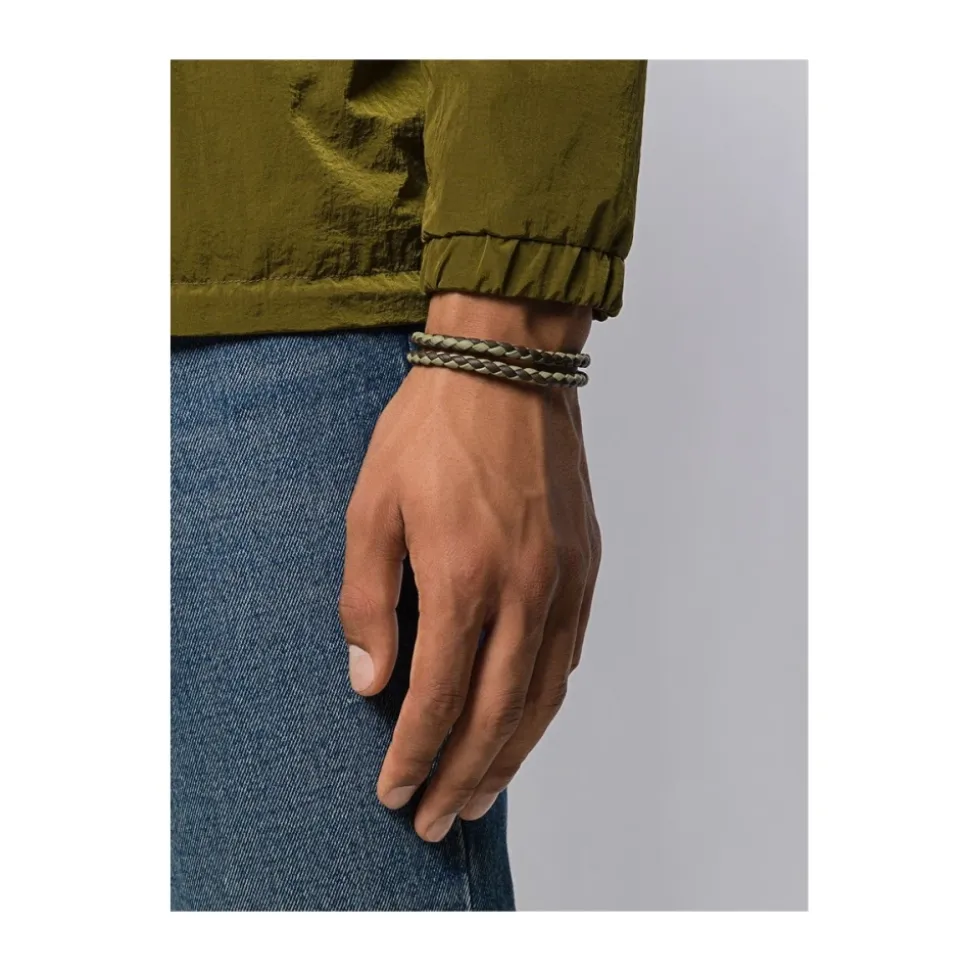 Zweifarbener Geflochtener Wickelarmband