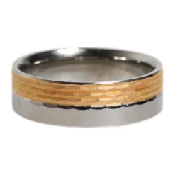 Zweifarbener Texturierter Ring
