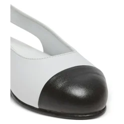 Zweifarbige Ballerinas aus Leder