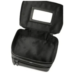 Zweistufige starre Leder-Kosmetiktasche